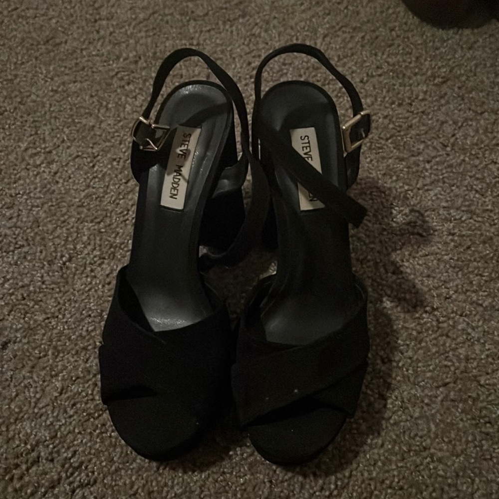 Black thick heels